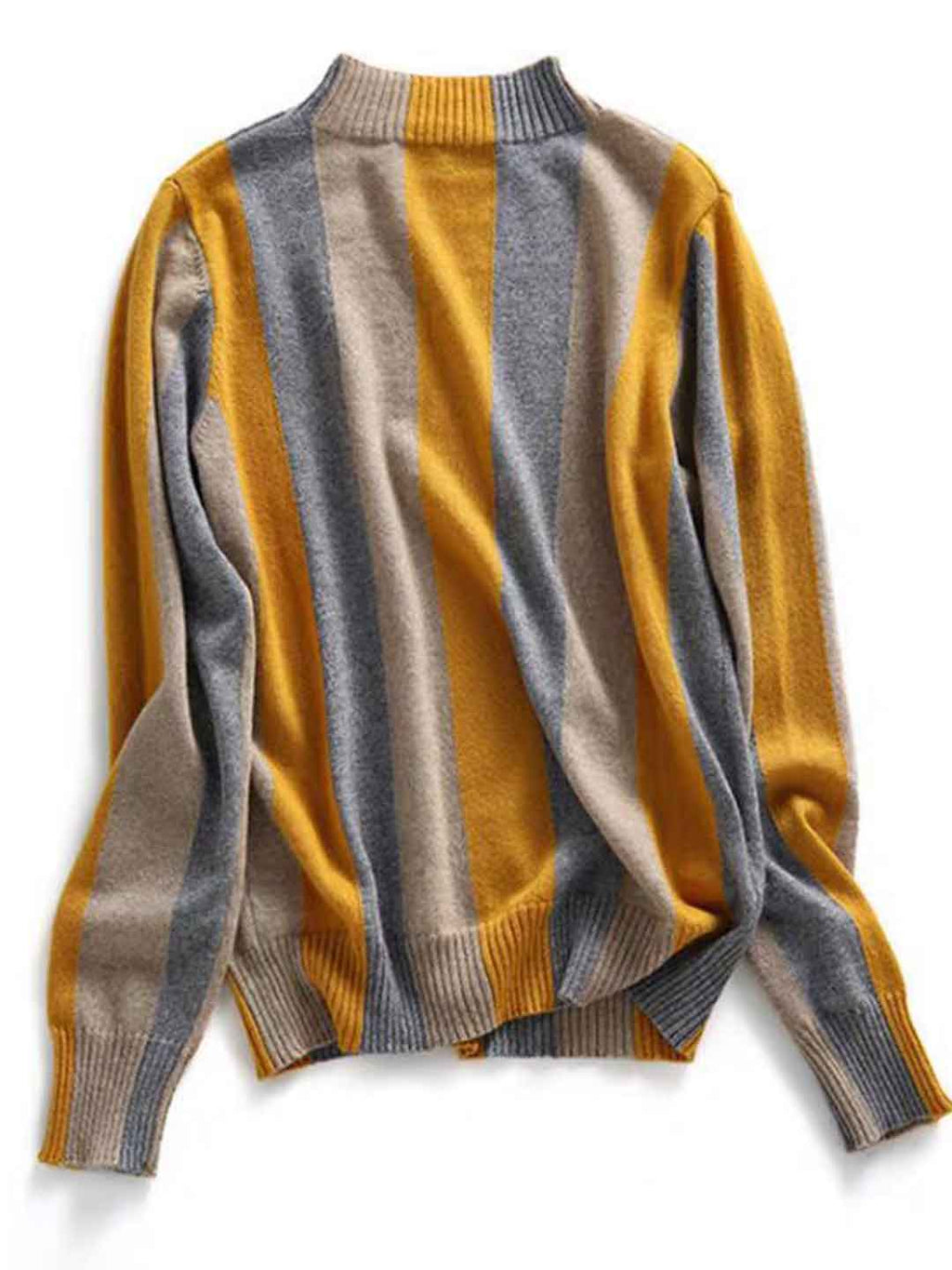 Jessica Casual Turtleneck Striped Knitted Top
