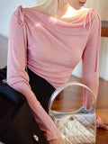 Sydney Slim Swing Collar Off-Shoulder Tie Top