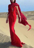 Dress Sexy Red Boutique Long Summer Backless Halter Ruffled