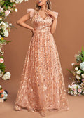 Waist Patchwork Classy Dresses High Summer Maxi Tulle Ruffled