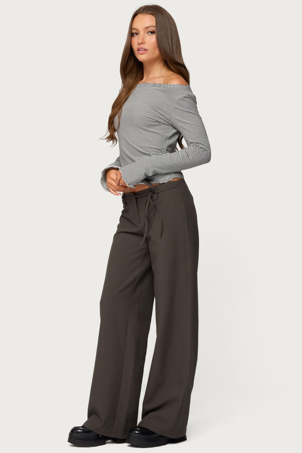 Leyna Striped Off Shoulder Top