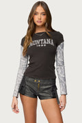 Layered Camo Long Sleeve T Shirt