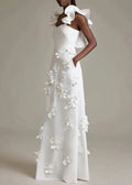 White Pockets Cotton Ruffled Dress Party Sleeveless Floral