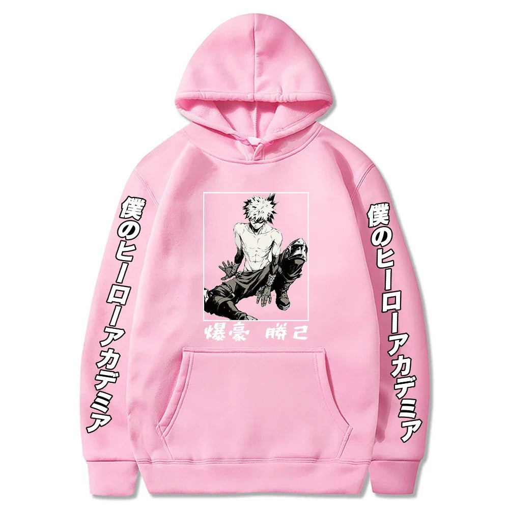 Fashion Japanese Anime My Hero Academia Hoody Sweatshirt Women Harajuku Kawaii Bakugou Katsuki Graphics Winter Oversized Hoodies