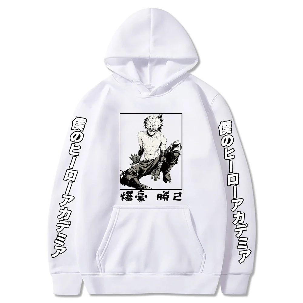 Fashion Japanese Anime My Hero Academia Hoody Sweatshirt Women Harajuku Kawaii Bakugou Katsuki Graphics Winter Oversized Hoodies