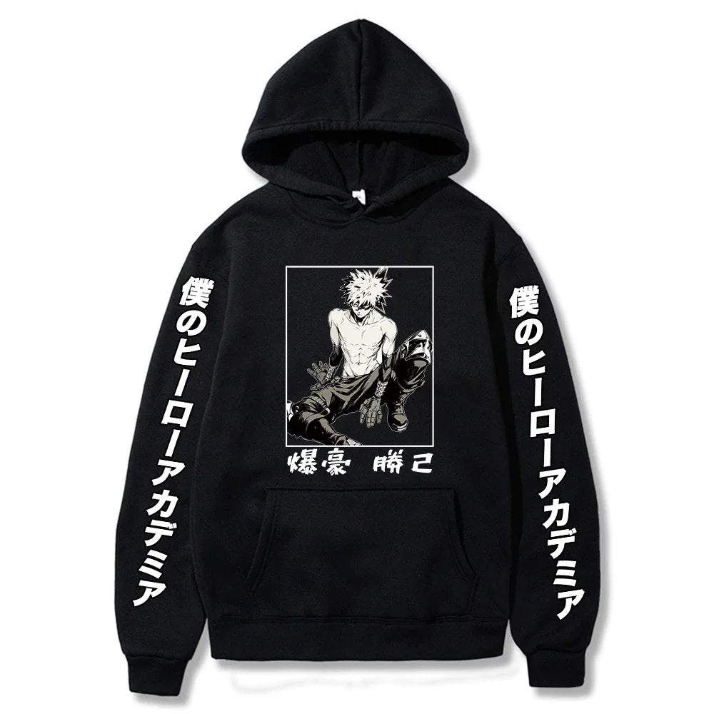 Fashion Japanese Anime My Hero Academia Hoody Sweatshirt Women Harajuku Kawaii Bakugou Katsuki Graphics Winter Oversized Hoodies