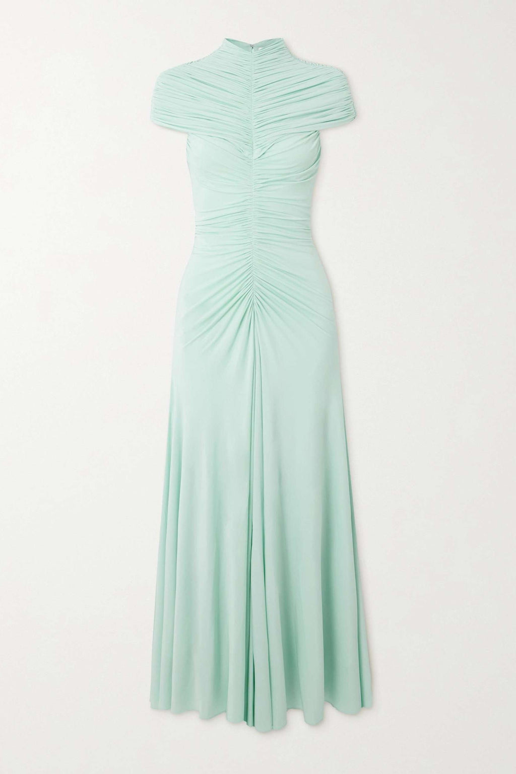 Jersey Gathering High Neck Maxi Dress