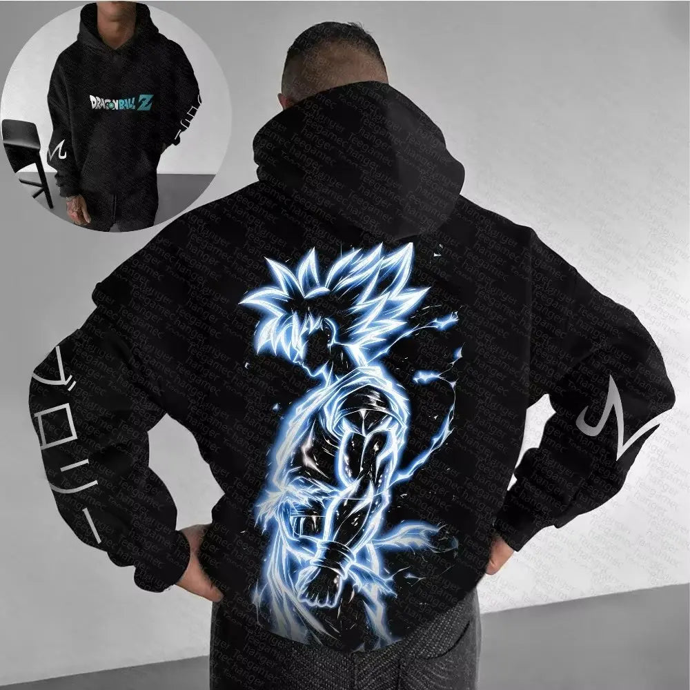Hip Hop Large Hoodie 2026 Men's and Women's Autumn/Winter New Anime Printed Casual Loose Parent Child Hoodie Top