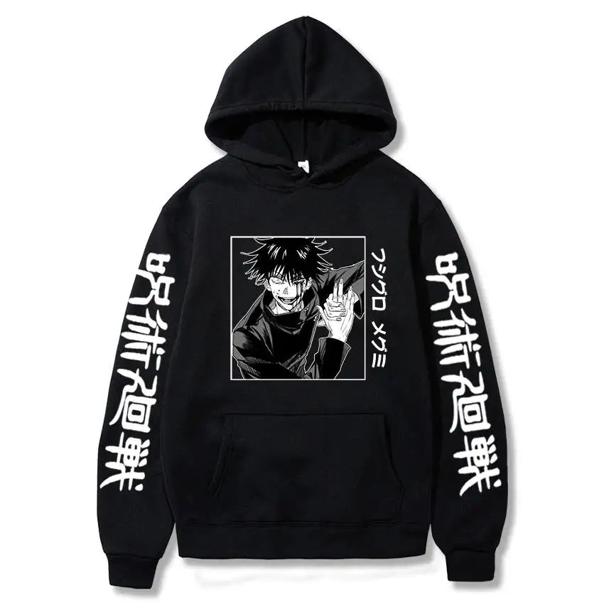Japan Anime Jujutsu Kaisen Horror Fushiguro Megumi Manga Hoodies Men Harajuku Unisex Fashion Hip Hop Ulzzang SweatshirtGraphics
