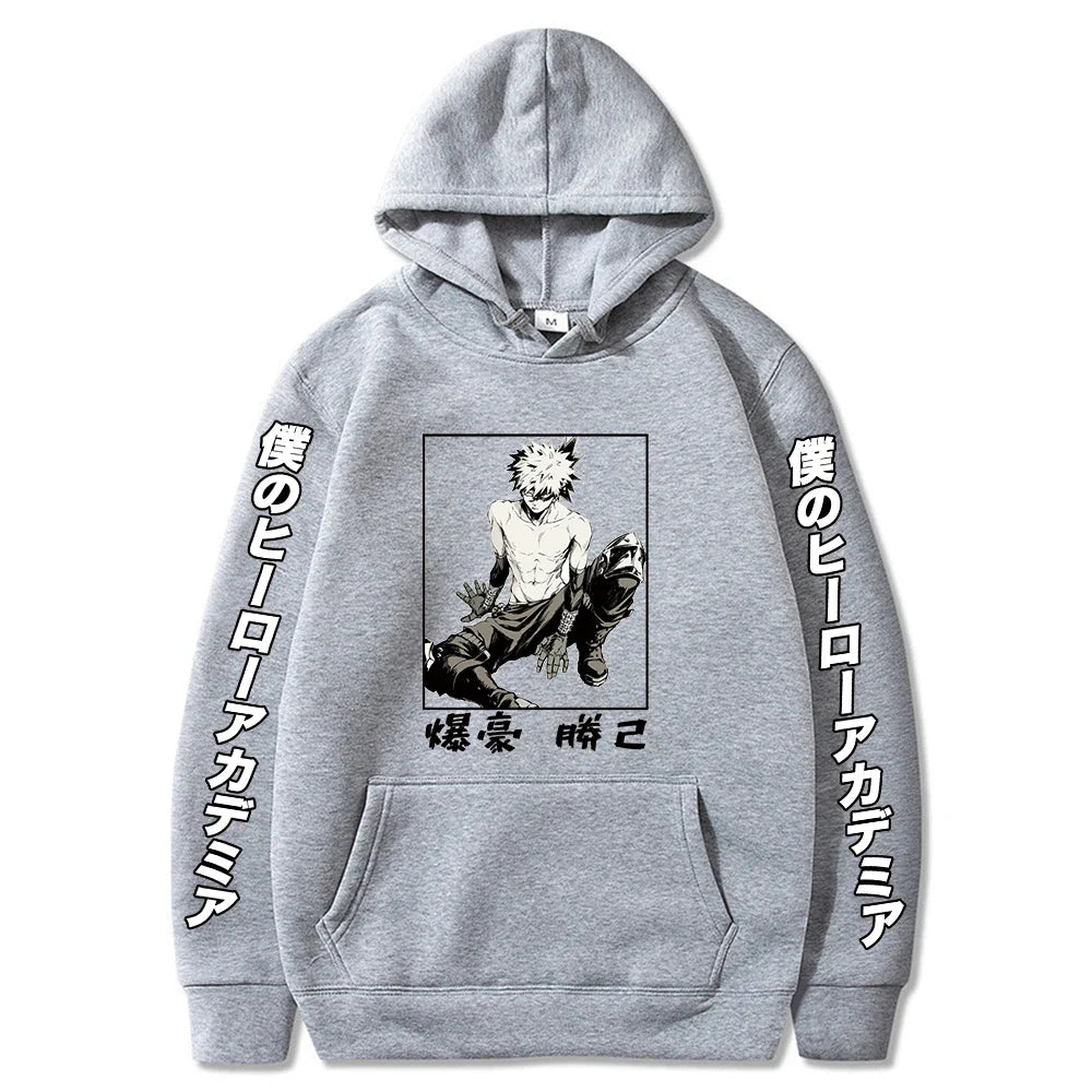 Fashion Japanese Anime My Hero Academia Hoody Sweatshirt Women Harajuku Kawaii Bakugou Katsuki Graphics Winter Oversized Hoodies