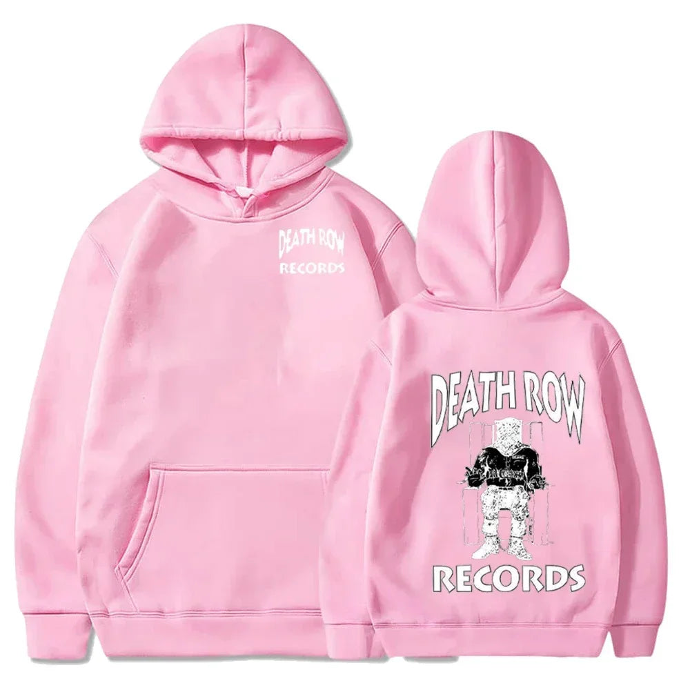 Death Row Records Hoodies Spring Autumn Fleece Hoodie Pullover Fashion Men Women Loose Hooded Sweatshirts Hip Hop Streetwear Top