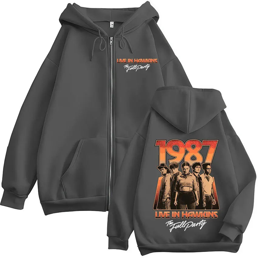 Graphic Zipper Hoodies Men's Women Clothing Fashion Zip Up Hooded Sweatshirts Fleece Jackets Coats