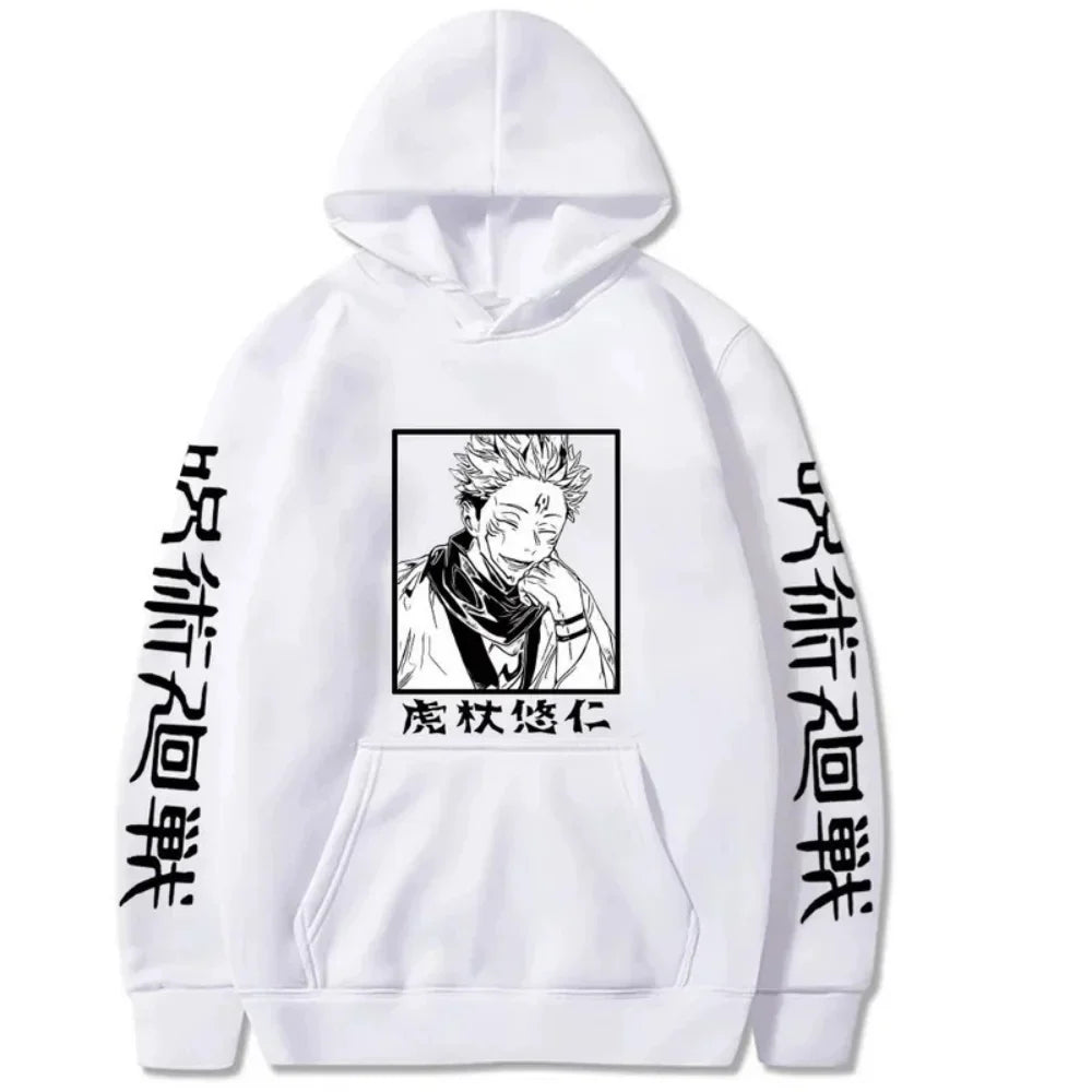 Japanese Anime Spell Battle Tiger Staff Yuren Autumn Print Spring and Autumn Men's Fashion Leisure Versatile Hoodie