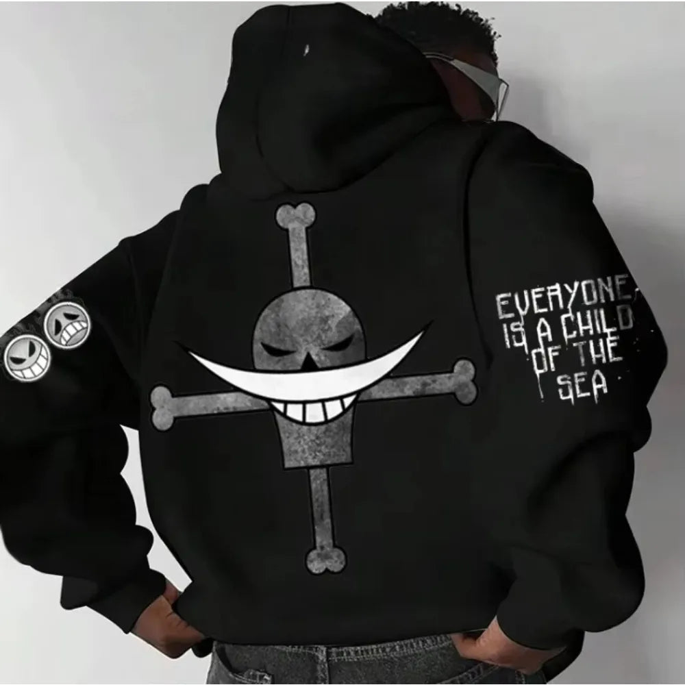 One Piece Japanese Anime Print Hoodie Men Women One Piece Graphic Hoodies Long Sleeve Pullover Sweatshirt Y2K Harajuku Clothing