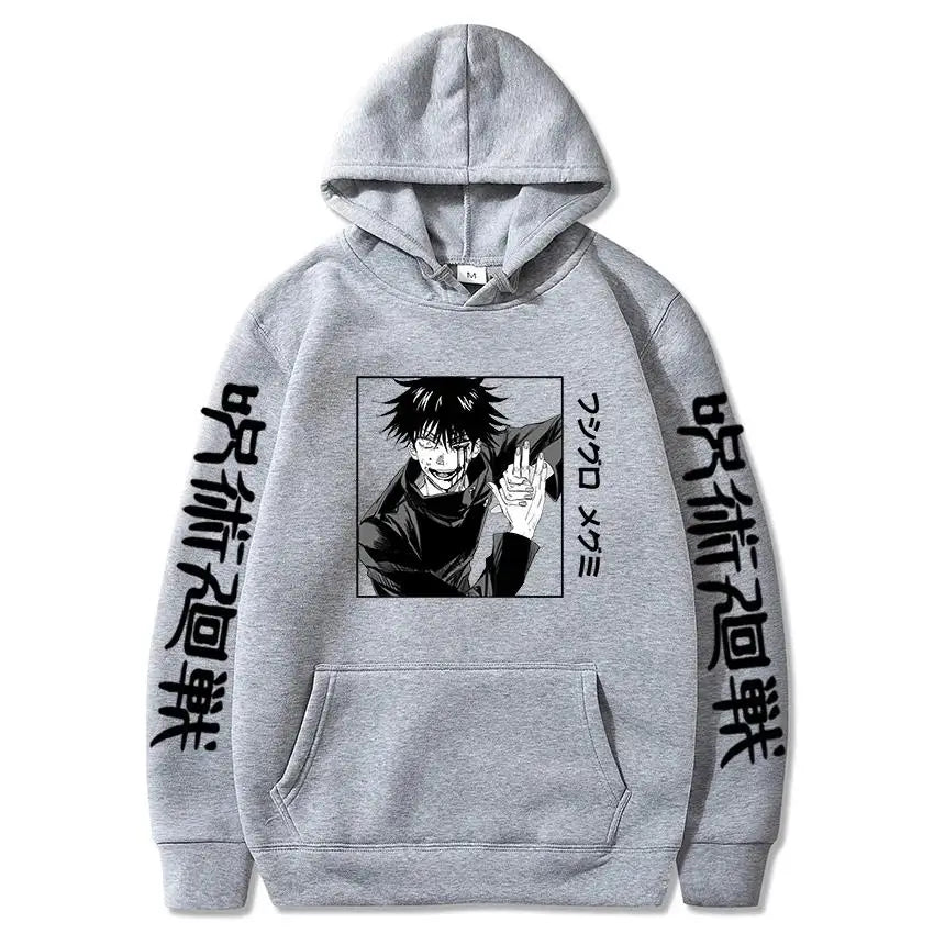 Japan Anime Jujutsu Kaisen Horror Fushiguro Megumi Manga Hoodies Men Harajuku Unisex Fashion Hip Hop Ulzzang SweatshirtGraphics