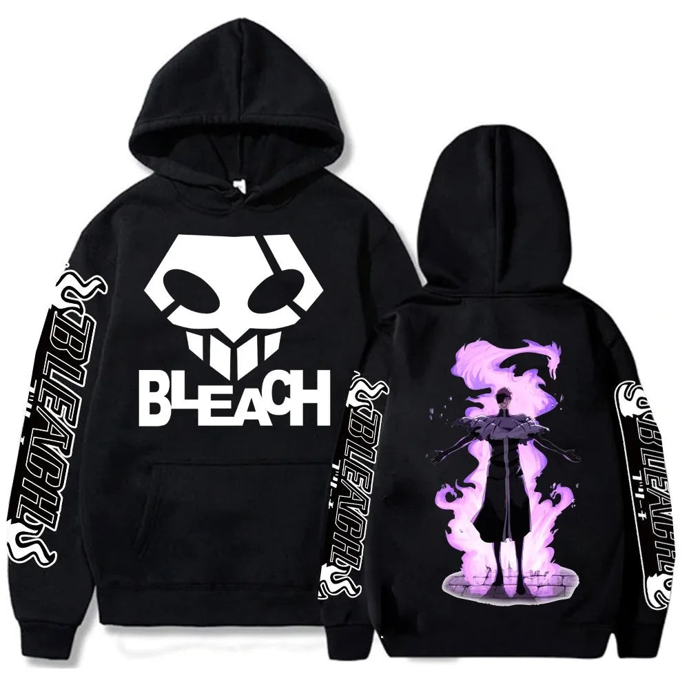 Japan Anime Cartoon Manga Peripherals Hoodies Bleach Print Pullovers Long Sleeve Harajuku Fashion Fleece Warm Casual Sweatshirt
