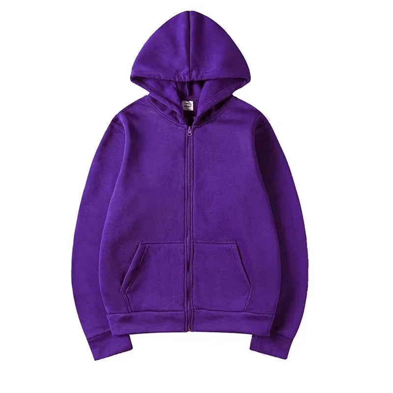 Men's Zip Up Hoodies Casual Zipper Jacket Coats Women Fleece Autumn Winter Harajuku Gothic Hooded Sweatshirts Sports Streetwear