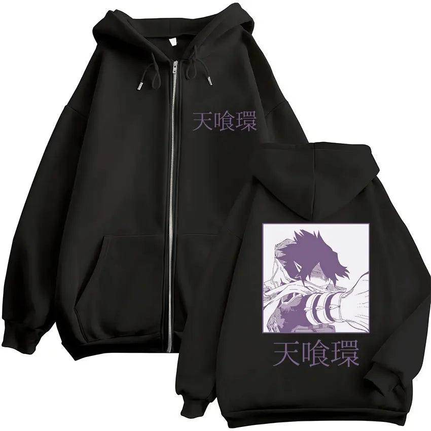 Japan Anime My Hero Academia Zip Up Hoodies Harajuku Fashion Manga Vintage Sweatshirt Men Women Fleece Oversized Tracksuit Coats
