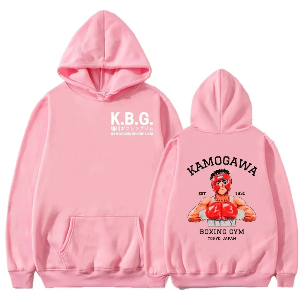 Anime Hajime No Ippo Kamogawa Boxing Gym Hoodie Women Men Sweatshirt Sport Coat KGB Graphic Clothing Harajuku Streetwear Tops