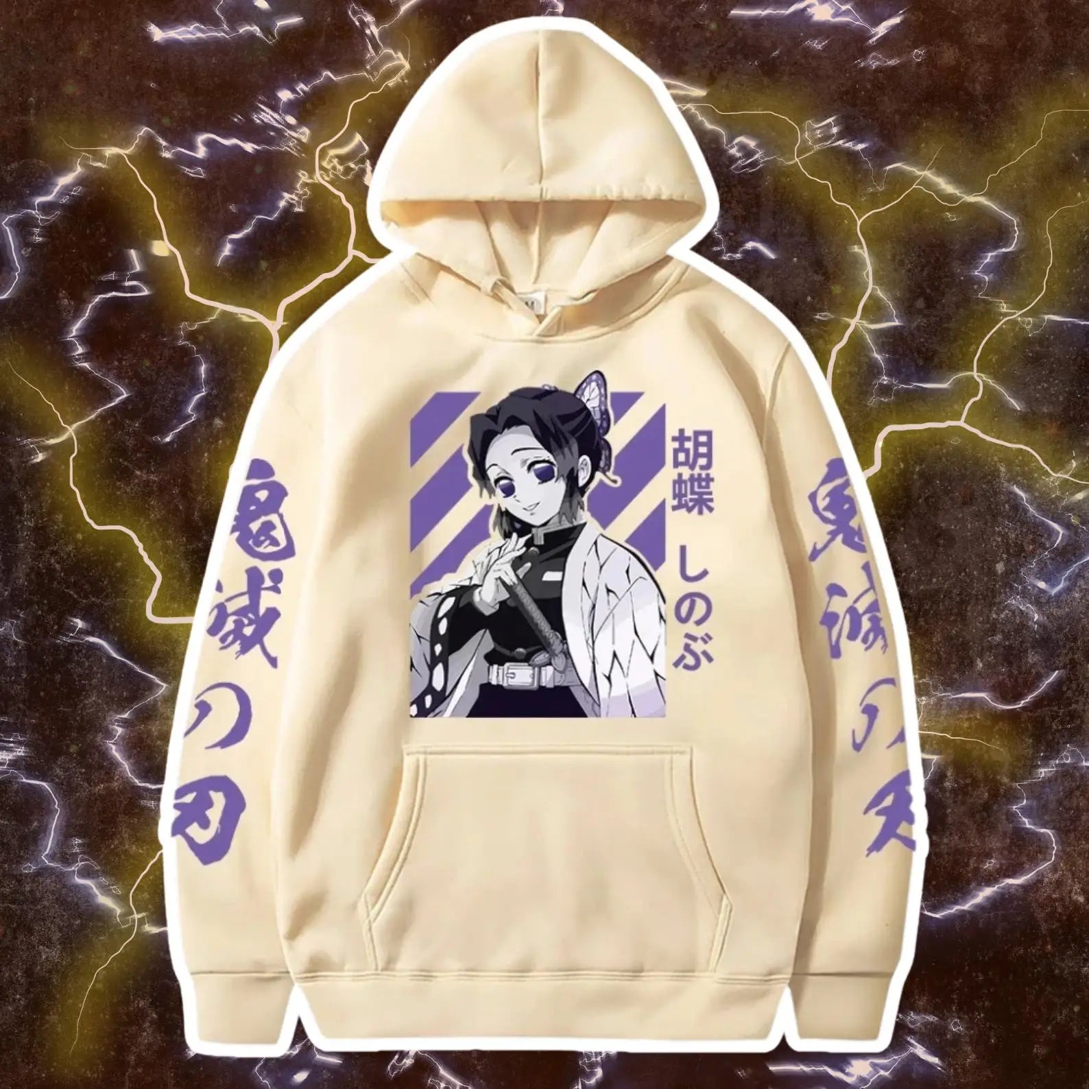 Demon Slayer Shinobu Kochou Hoodie. Anime Graphic Pullover Sweatshirt. Harajuku Loose Streetwear Top Men Women 2026 New Arrivals