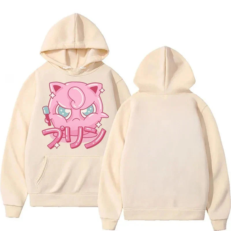 Cartoon Joint 2025 Autumn/Winter Men's Hoodie Loose Cute Jigglypuff Animation Printing Casual Trendy Cool Hooded Sweater