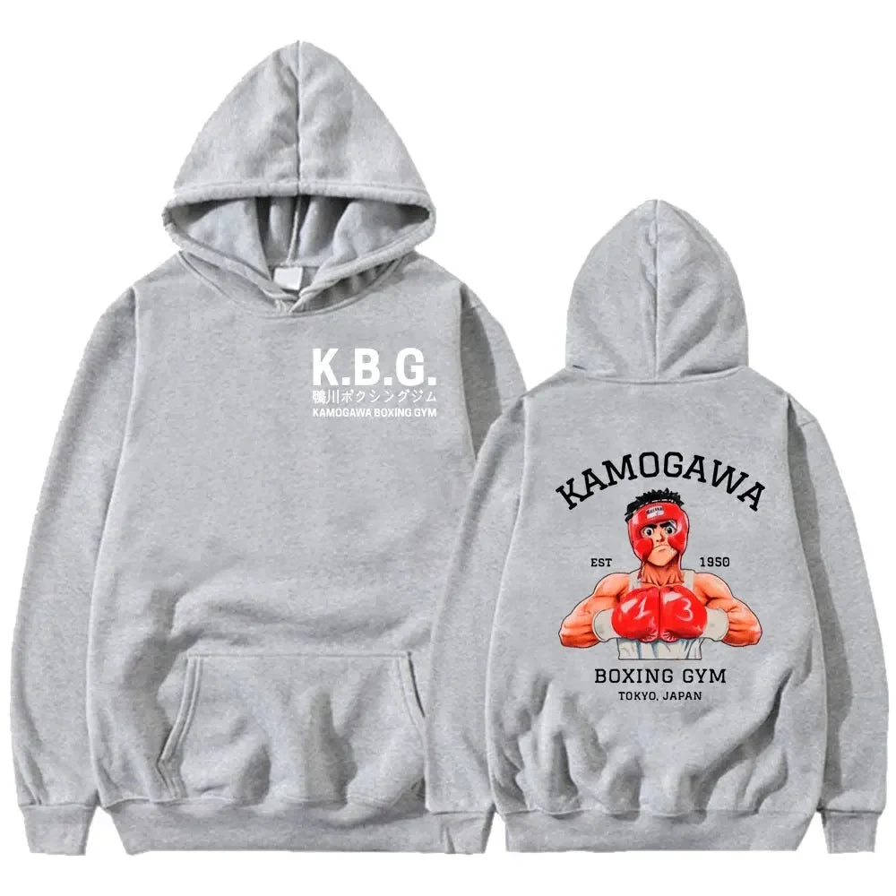 Anime Hajime No Ippo Kamogawa Boxing Gym Hoodie Women Men Sweatshirt Sport Coat KGB Graphic Clothing Harajuku Streetwear Tops