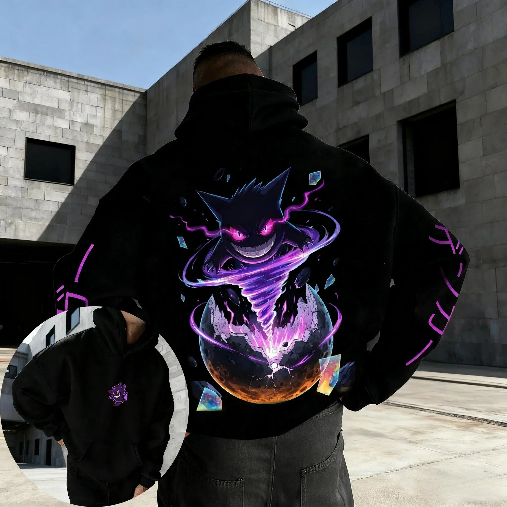 Anime Co Branded Hoodie 2025 Autumn/Winter New Harajuku Men's and Women's Large Loose Casual Parent Child Sweater Top
