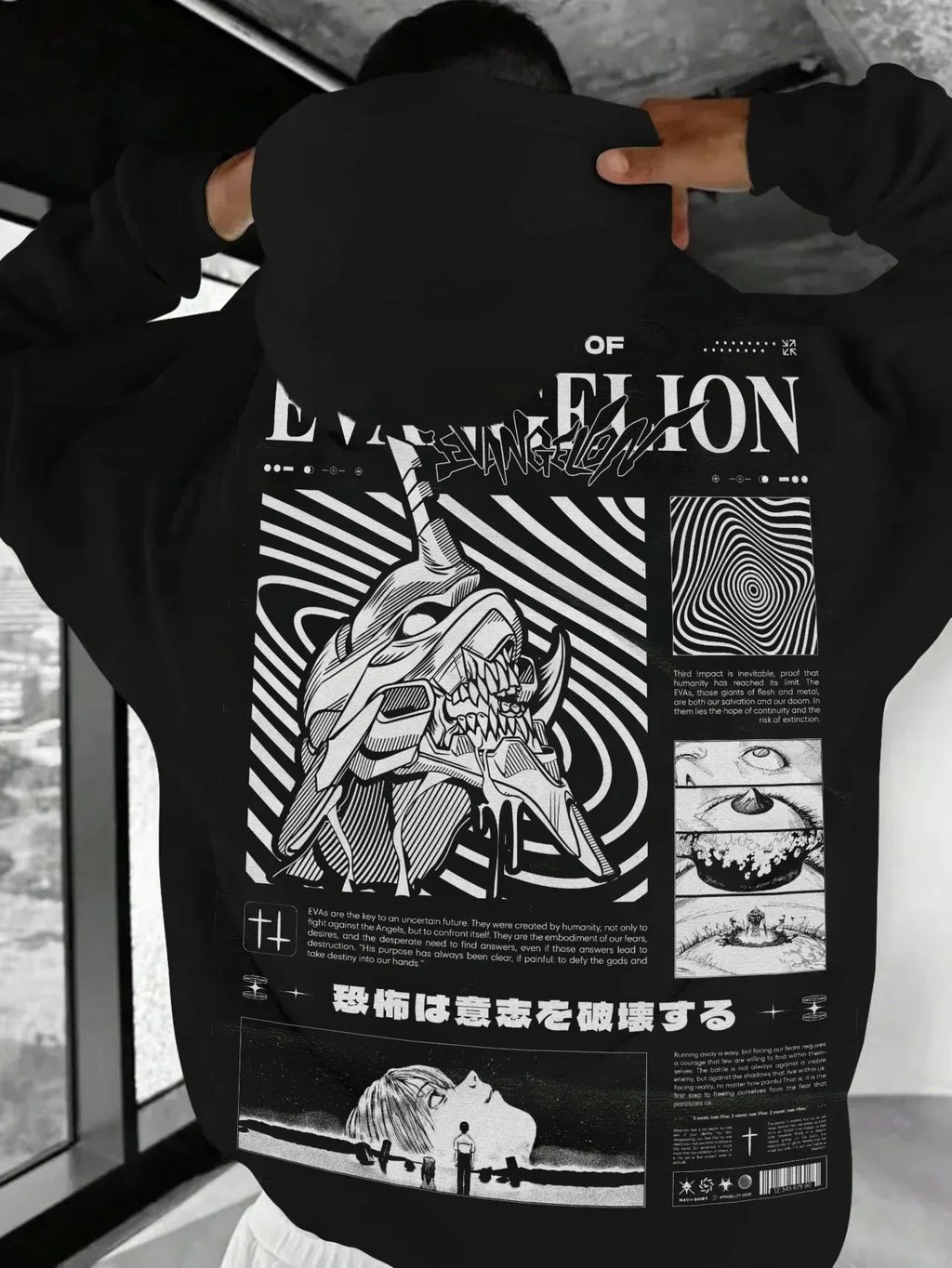 Anime Eva Printing Hoodies Women Sweatshirts Gothic Y2k Tops Vintage Grunge Clothes Oversized Hoodie Harajuku Goth Streetwear