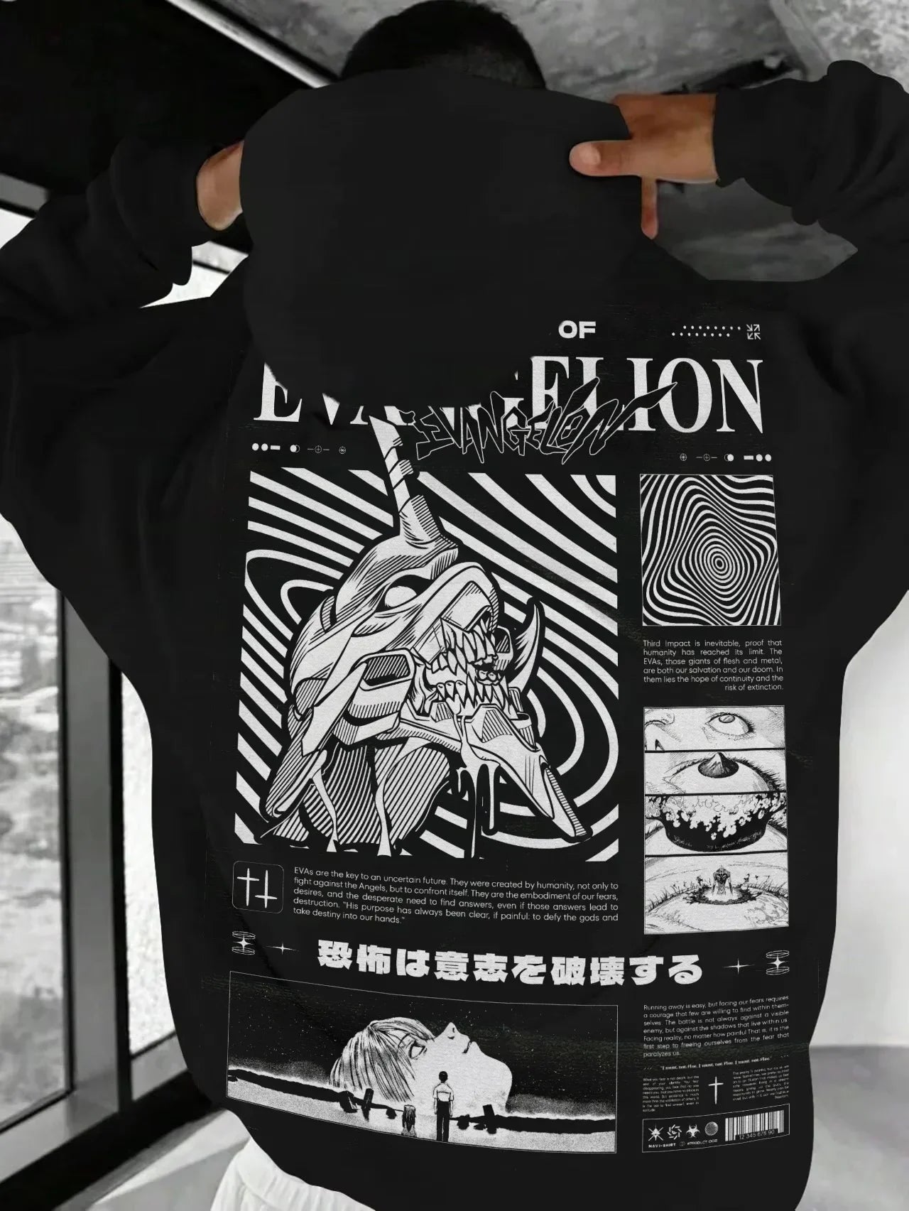 Anime Eva Printing Hoodies Women Sweatshirts Gothic Y2k Tops Vintage Grunge Clothes Oversized Hoodie Harajuku Goth Streetwear