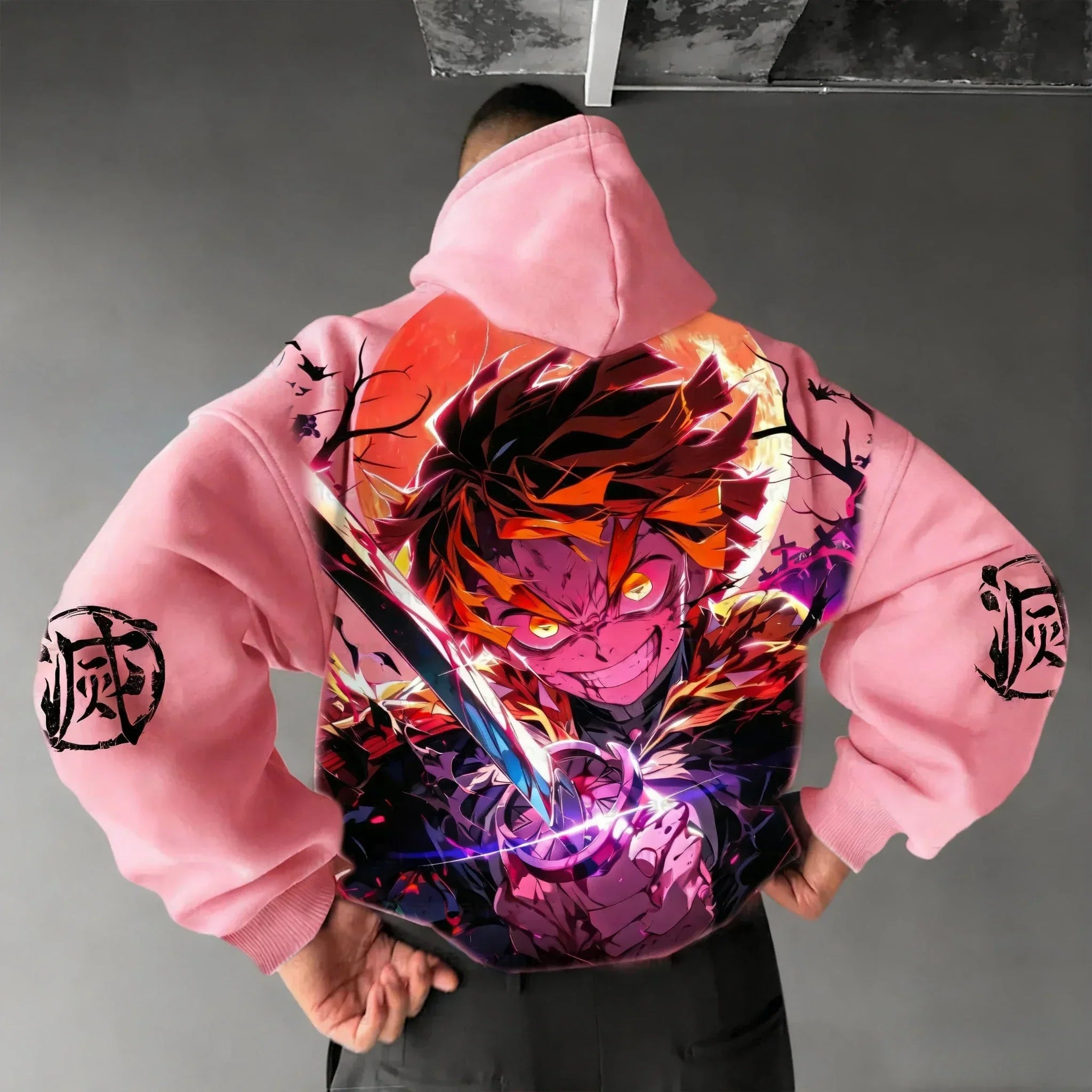 Hoodie 2026 Autumn/Winter Men's  Kamado Tanjirou Anime Printed Casual Sports Parent Child Top