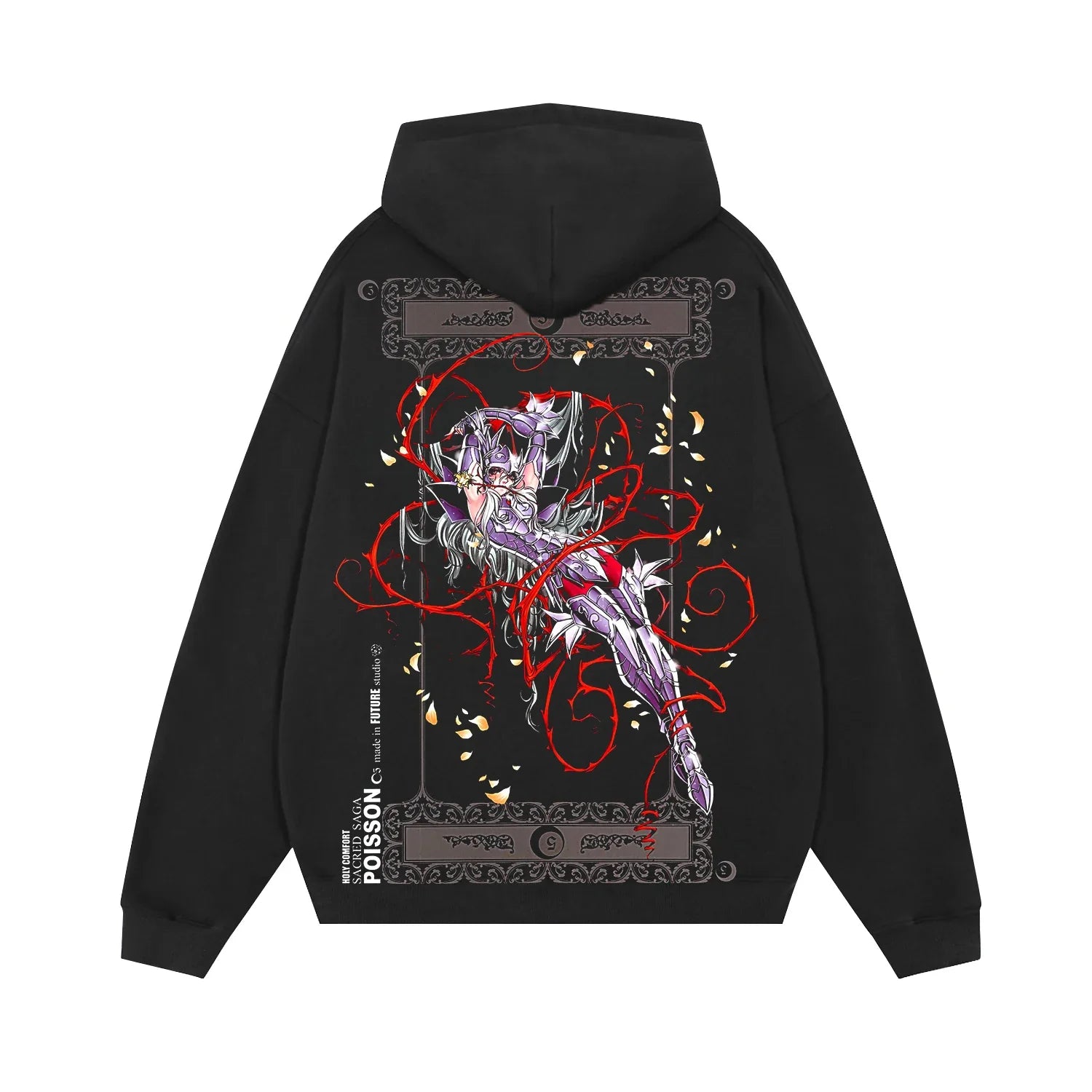 Hoodies Sleeve Hoodies Pure Cotton Clothing Knights of The Zodiac Japanese Anime Men Oversized Long Sleeved Shirt