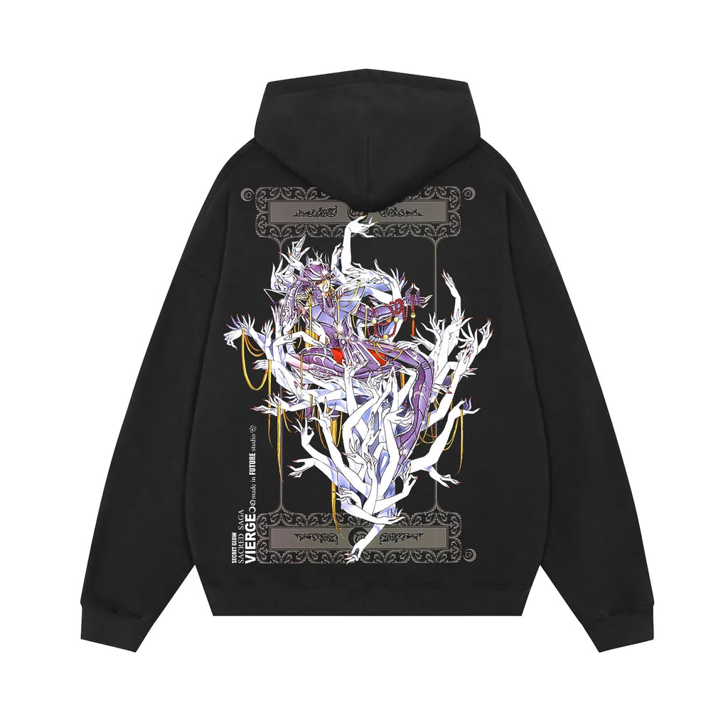 Hoodies Sleeve Hoodies Pure Cotton Clothing Knights of The Zodiac Japanese Anime Men Oversized Long Sleeved Shirt