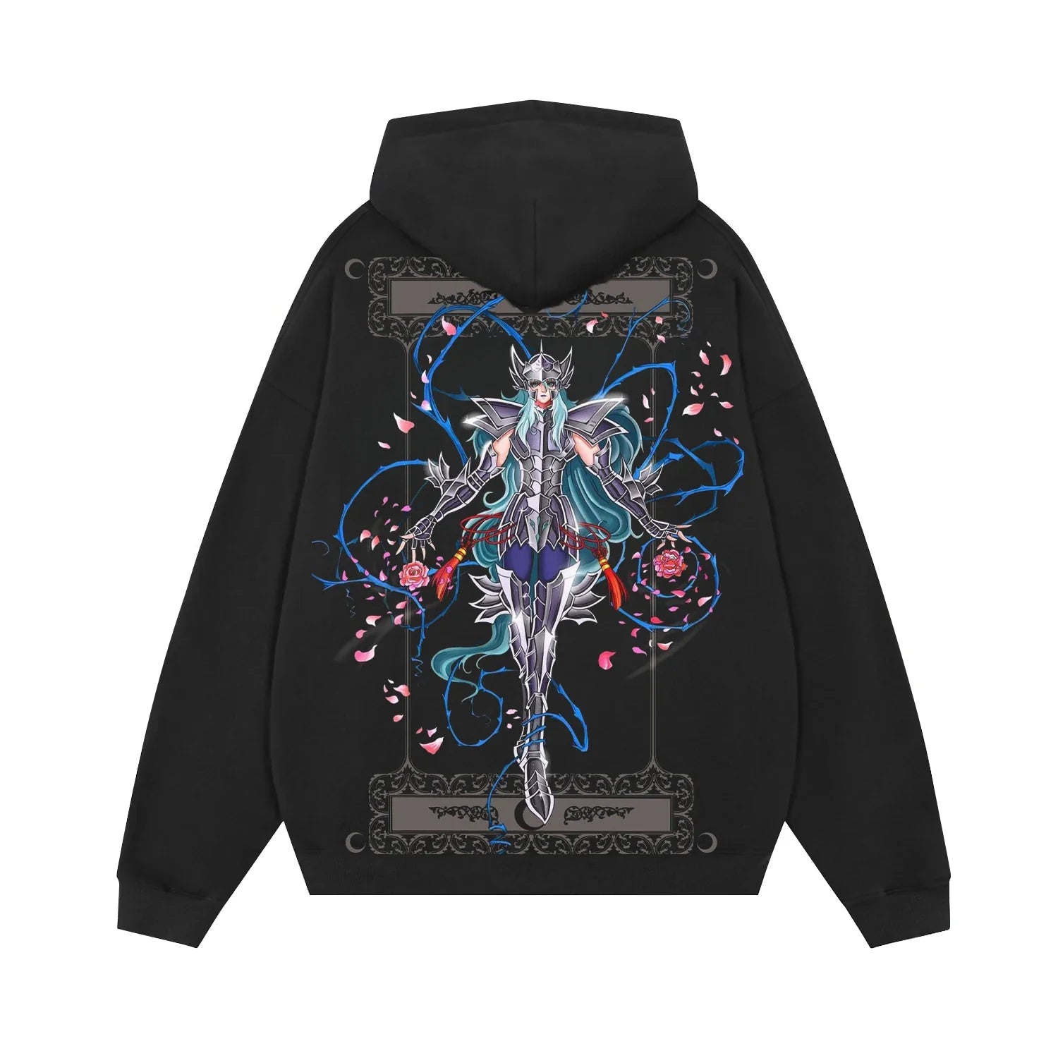 Hoodies Sleeve Hoodies Pure Cotton Clothing Knights of The Zodiac Japanese Anime Men Oversized Long Sleeved Shirt