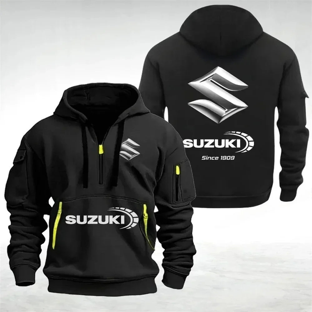 Men sweatshirts. hoodies. half-pocket autumn and winter outdoor sports jackets. racing and motorcycle men's and women's wear