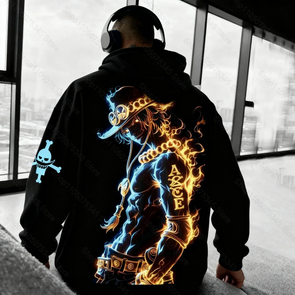 One Piece Japanese Anime Print Hoodie Men Women One Piece Graphic Hoodies Long Sleeve Pullover Sweatshirt Y2K Harajuku Clothing