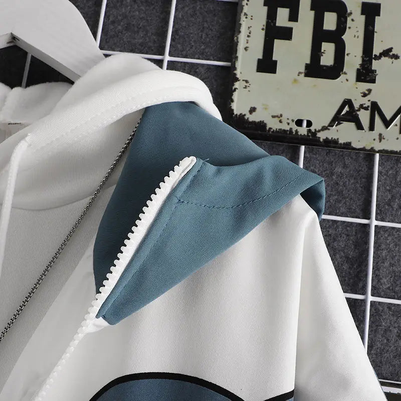 New 2025 Spring Woman Hooded Cute Shark Print Japanese Style Patchwork Teen Hoodies Jacket Fashion Harajuku Women Sweatshirt