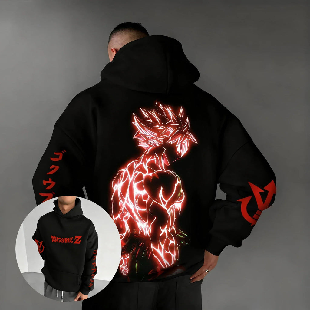 Hip Hop Large Hoodie 2026 Men's and Women's Autumn/Winter New Anime Printed Casual Loose Parent Child Hoodie Top