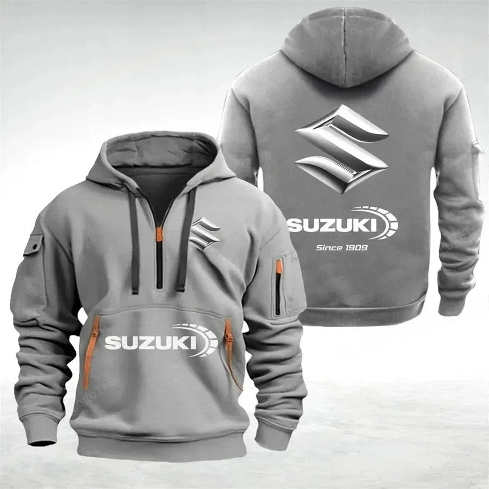 Men sweatshirts. hoodies. half-pocket autumn and winter outdoor sports jackets. racing and motorcycle men's and women's wear