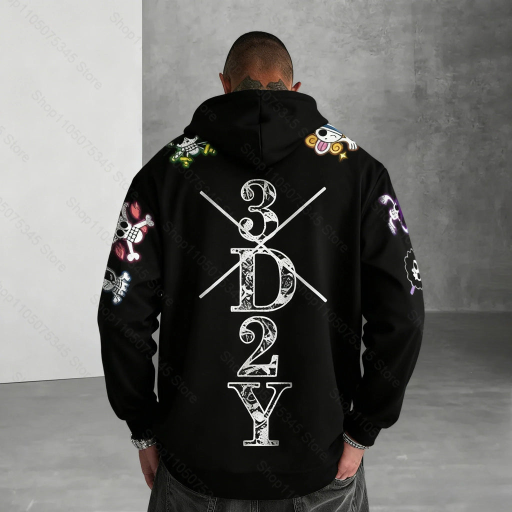 One Piece Japanese Anime Print Hoodie Men Women One Piece Graphic Hoodies Long Sleeve Pullover Sweatshirt Y2K Harajuku Clothing
