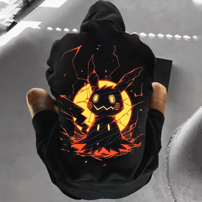Fun Mimikyu Glow Print Hoodie for Men and Women 2025 Autumn/Winter New Y2K Harajuku Plus Size Casual Sweatshirt Top