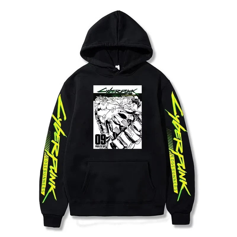 Cross-border Cyberpunk Cyberpunk Print Series Autumn and Winter Men's Hoodies Adult Casual Comfort Long Sleeve Sweatshirts