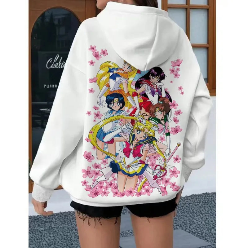 Hoodie Women. Autumn Winter Anime Printed Sweatshirt.Harajuku Y2k Loose Casual Pullover Coat for Ladies