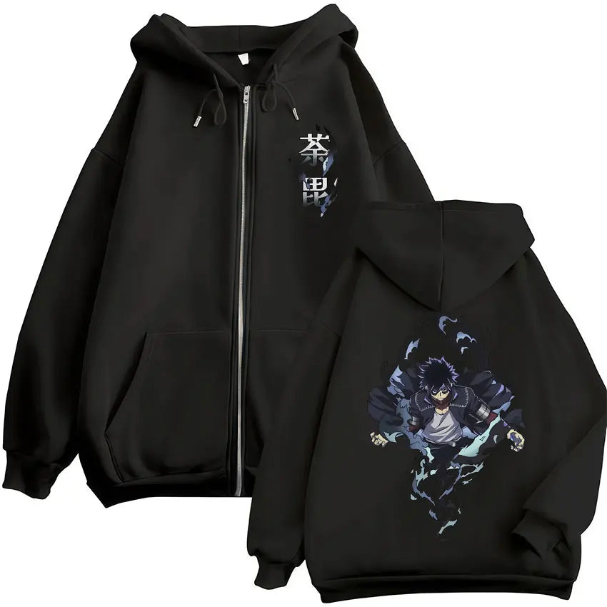 Japan Anime My Hero Academia Zip Up Hoodies Harajuku Fashion Manga Vintage Sweatshirt Men Women Fleece Oversized Tracksuit Coats