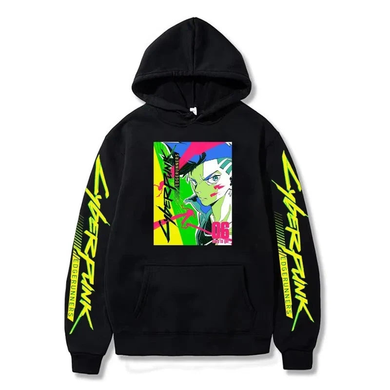 Cross-border Cyberpunk Cyberpunk Print Series Autumn and Winter Men's Hoodies Adult Casual Comfort Long Sleeve Sweatshirts