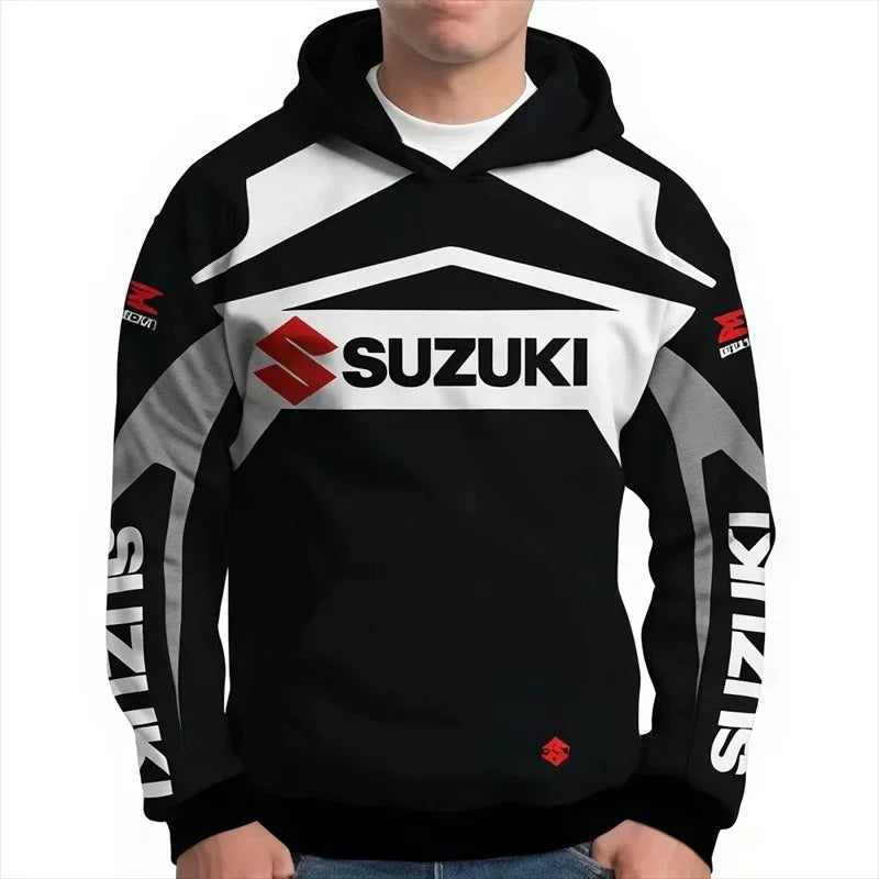 Men motorcycle enthusiast's must-have autumn and winter street style warm long-sleeved sweatshirt jacket