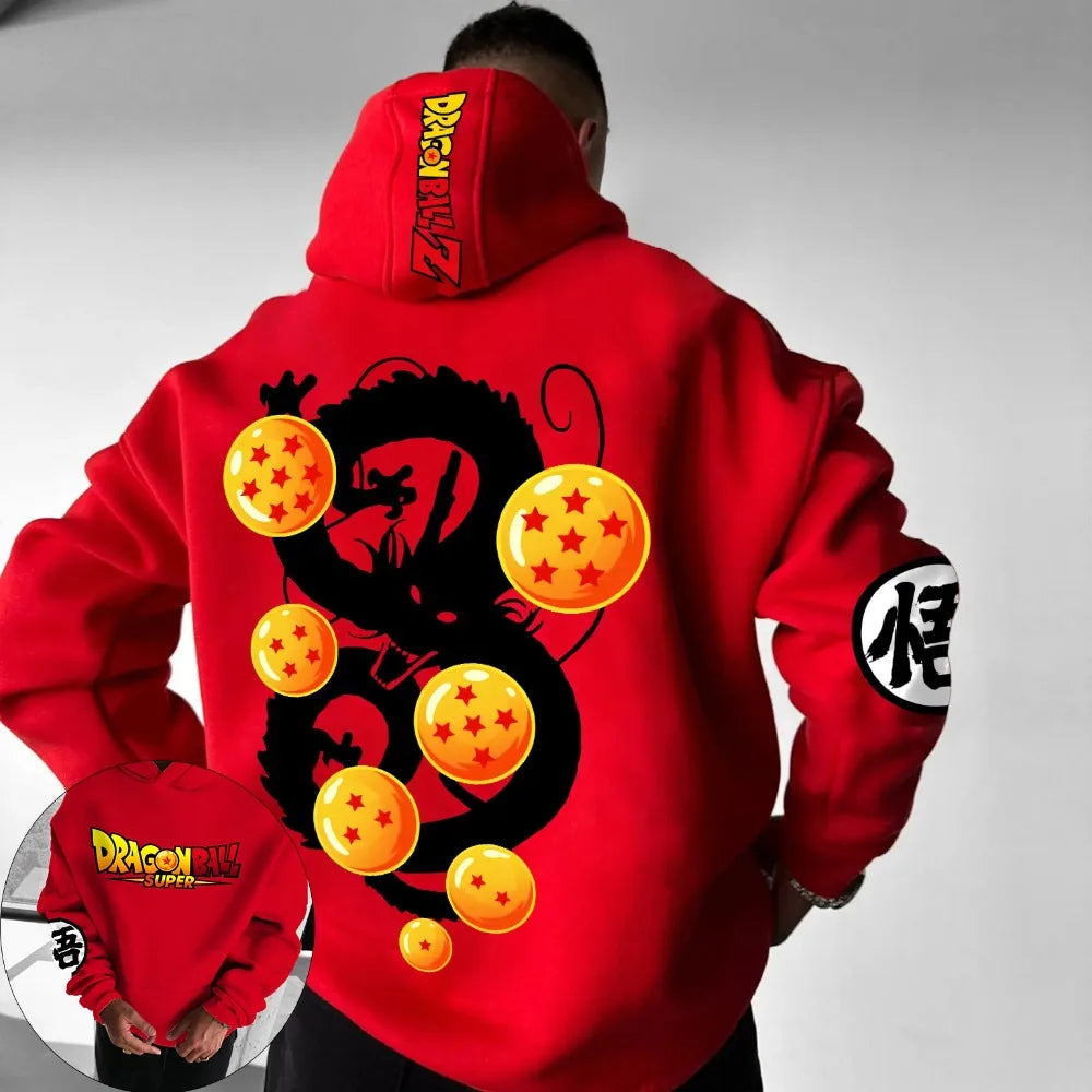 Dragon Ball Men's Hoodie Sweater Shenron Japan Anime Summer Autumn Boys Children's Long Sleeve Sports Parent-Child Wear