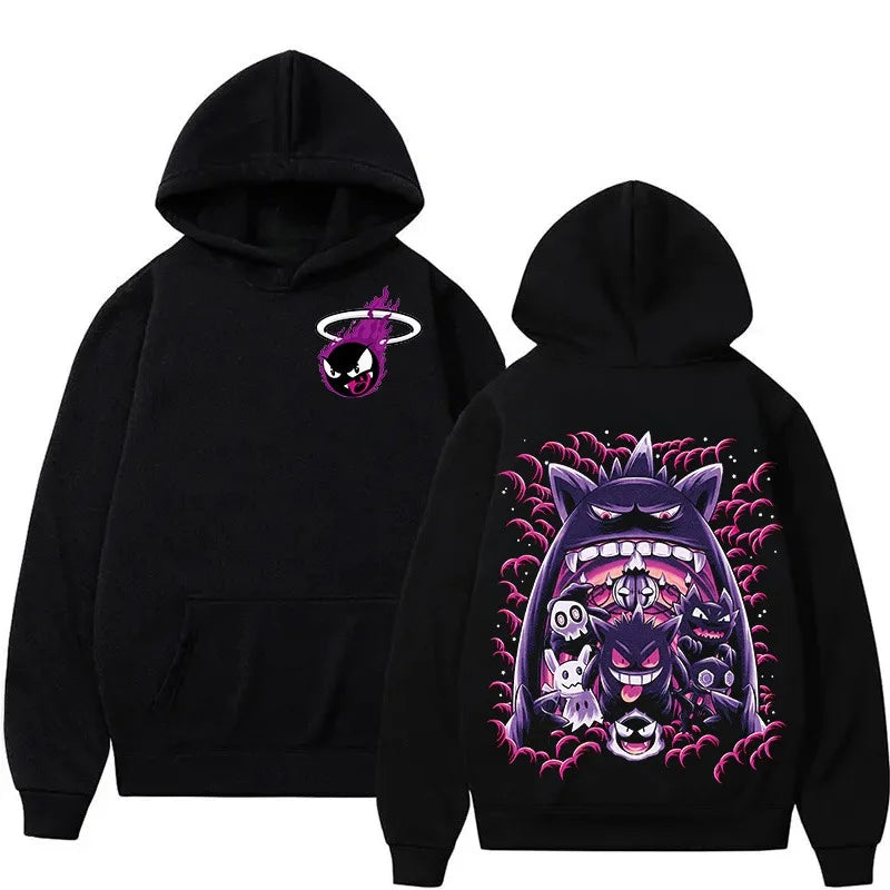 Super Cute Gengar Anime Printed Cotton Hoodie Men's and Women's AutumnWinter New Harajuku Large Size Casual Sweater Top