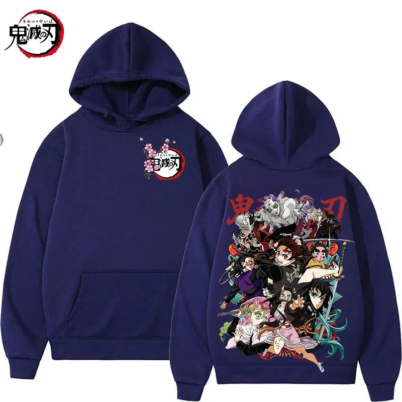 New Funny Japan Anime Demon Slayer Women Hoodies Loose Fleece Sweatshirt Harajuku Muichiro Tokito Printed Hooded Girl Pullover