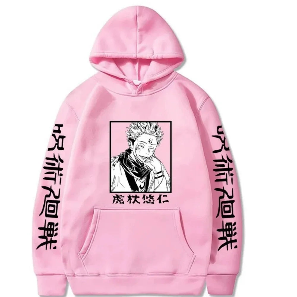 Japanese Anime Spell Battle Tiger Staff Yuren Autumn Print Spring and Autumn Men's Fashion Leisure Versatile Hoodie