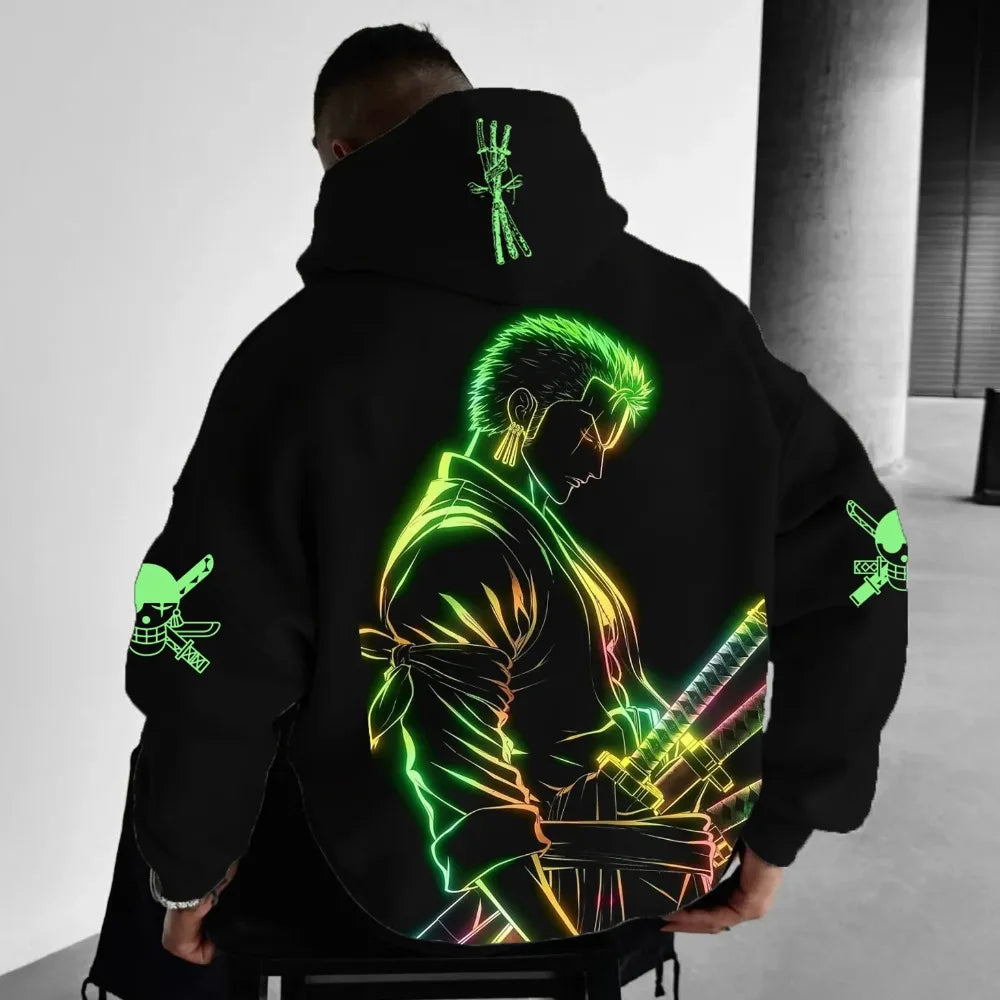 Men's Hoodie Sweater Roronoa Zoro Japanese Anime Spring and Autumn Punk Boy Children's Long Sleeve Parent-Child Wear